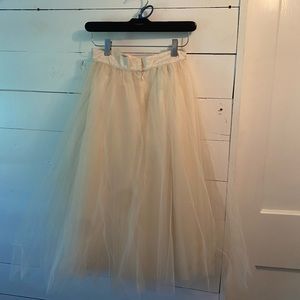 Cream Tulle Anthropologie Skirt